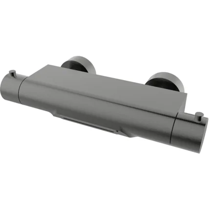 Wiesbaden Style Thermostatische Badmengkraan Waterval - 15cm - Cooltouch - Opbouw - Messing - Gunmetal