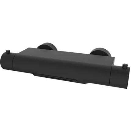 Wiesbaden Style Thermostatische Badmengkraan Waterval - 15cm - Cooltouch - Opbouw - Messing - Mat Zwart