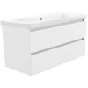 Wiesbaden Vision Wastafelonderkast - 100x46cm - 2 lades - MDF - Glans Wit
