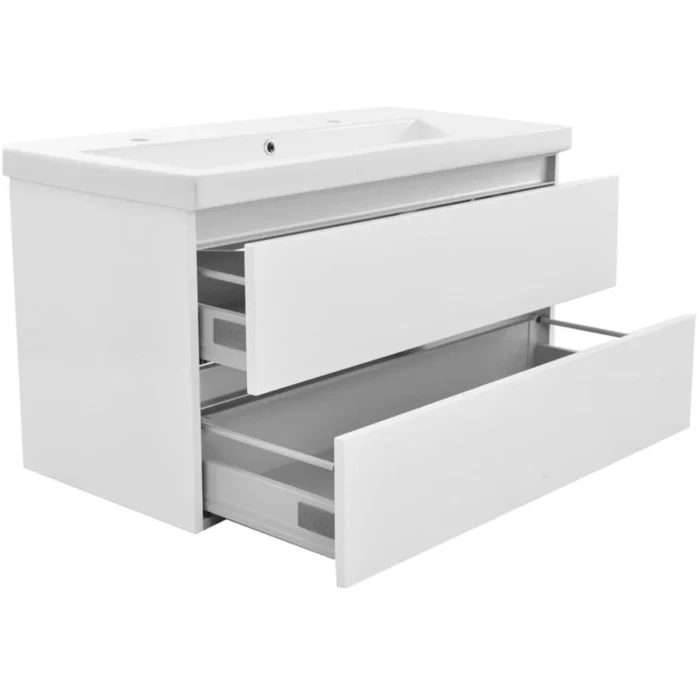 Wiesbaden Vision Wastafelonderkast - 100x46cm - 2 lades - MDF - Glans Wit