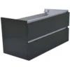 Wiesbaden Vision Wastafelonderkast - 100x46cm - 2 lades - MDF - Hoogglans Grijs