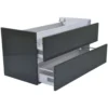 Wiesbaden Vision Wastafelonderkast - 100x46cm - 2 lades - MDF - Hoogglans Grijs