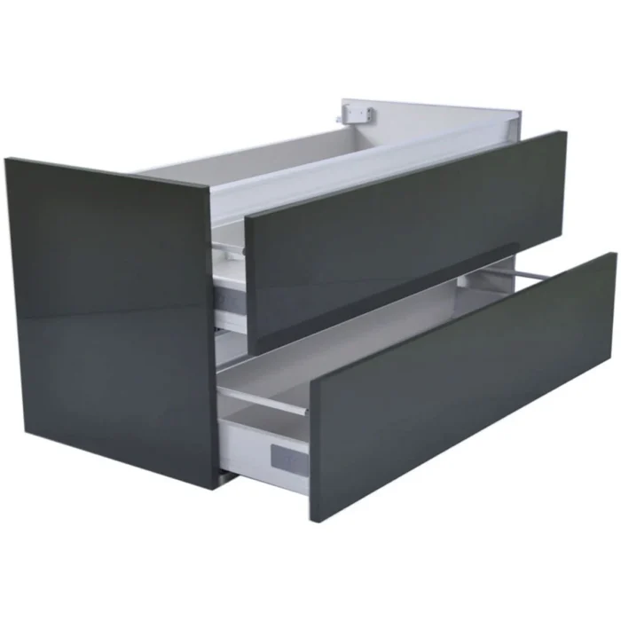 Wiesbaden Vision Wastafelonderkast - 100x46cm - 2 lades - MDF - Hoogglans Grijs
