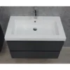 Wiesbaden Vision Wastafelonderkast - 100x46cm - 2 lades - MDF - Hoogglans Grijs
