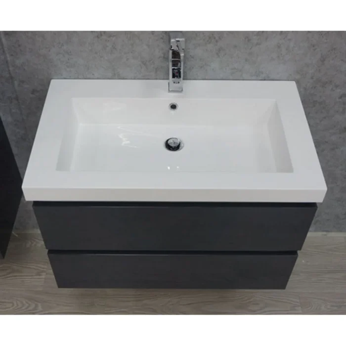 Wiesbaden Vision Wastafelonderkast - 100x46cm - 2 lades - MDF - Hoogglans Grijs