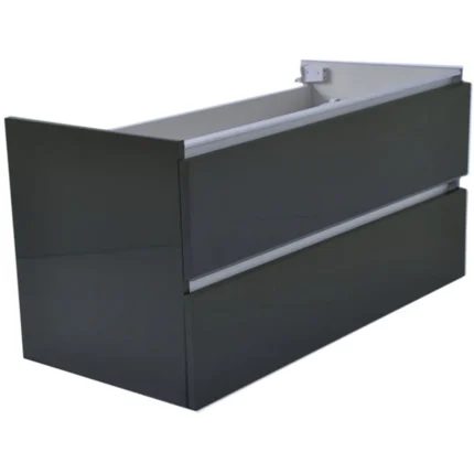 Wiesbaden Vision Wastafelonderkast - 100x46cm - 2 lades - MDF - Hoogglans Grijs