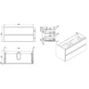 Wiesbaden Vision Wastafelonderkast - 100x46cm - 2 lades - MDF - Hoogglans Grijs