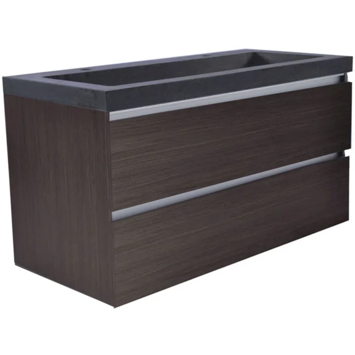 Wiesbaden Vision Wastafelonderkast - 100x46cm - 2 lades - MDF - Houtnerf Grijs