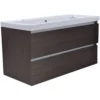 Wiesbaden Vision Wastafelonderkast - 100x46cm - 2 lades - MDF - Houtnerf Grijs