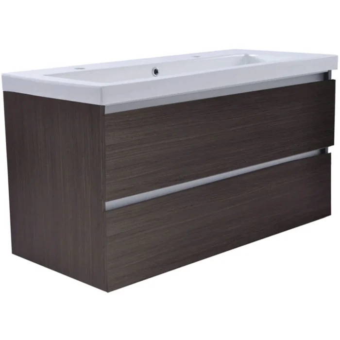 Wiesbaden Vision Wastafelonderkast - 100x46cm - 2 lades - MDF - Houtnerf Grijs