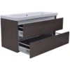 Wiesbaden Vision Wastafelonderkast - 100x46cm - 2 lades - MDF - Houtnerf Grijs