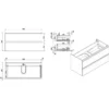 Wiesbaden Vision Wastafelonderkast - 100x46cm - 2 lades - MDF - Houtnerf Grijs