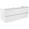 Wiesbaden Vision Wastafelonderkast - 120x46cm - 4 lades - 2 uitsparingen - MDF - Glans Wit