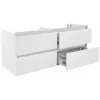 Wiesbaden Vision Wastafelonderkast - 120x46cm - 4 lades - 2 uitsparingen - MDF - Glans Wit