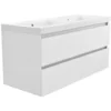 Wiesbaden Vision Wastafelonderkast - 120x46cm - 4 lades - 2 uitsparingen - MDF - Glans Wit