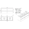 Wiesbaden Vision Wastafelonderkast - 120x46cm - 4 lades - 2 uitsparingen - MDF - Glans Wit