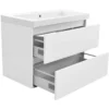 Wiesbaden Vision Wastafelonderkast - 60x46cm - 2 lades - MDF - Glans Wit