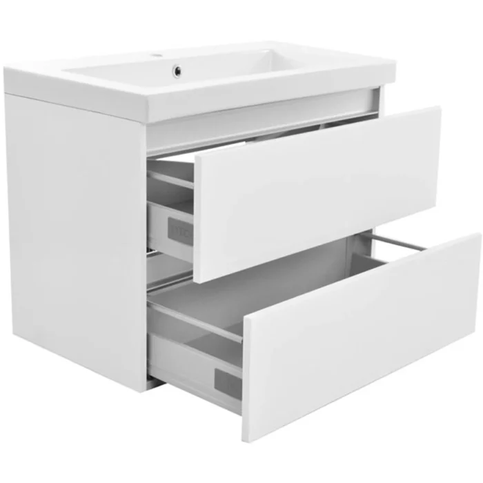 Wiesbaden Vision Wastafelonderkast - 60x46cm - 2 lades - MDF - Glans Wit