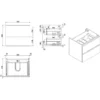 Wiesbaden Vision Wastafelonderkast - 60x46cm - 2 lades - MDF - Glans Wit