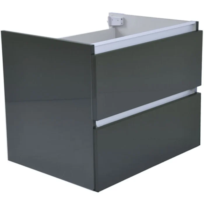 Wiesbaden Vision Wastafelonderkast - 60x46cm - 2 lades - MDF - Hoogglans Grijs