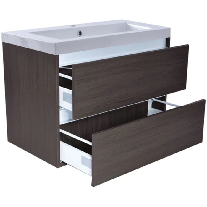 Wiesbaden Vision Wastafelonderkast - 60x46cm - 2 lades - MDF - Houtnerf Grijs