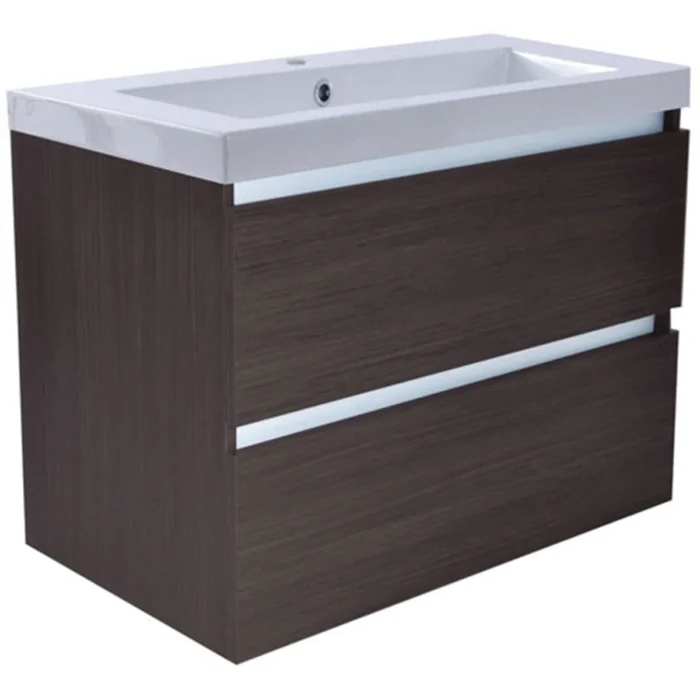 Wiesbaden Vision Wastafelonderkast - 60x46cm - 2 lades - MDF - Houtnerf Grijs