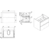 Wiesbaden Vision Wastafelonderkast - 60x46cm - 2 lades - MDF - Houtnerf Grijs