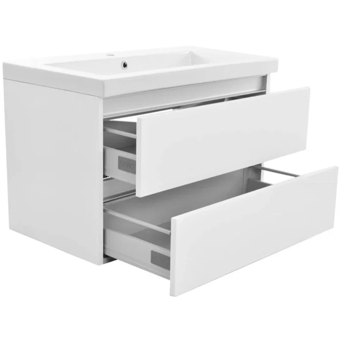 Wiesbaden Vision Wastafelonderkast - 80x46cm - 2 lades - MDF - Glans Wit