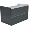 Wiesbaden Vision Wastafelonderkast - 80x46cm - 2 lades - MDF - Hoogglans Grijs