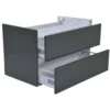 Wiesbaden Vision Wastafelonderkast - 80x46cm - 2 lades - MDF - Hoogglans Grijs