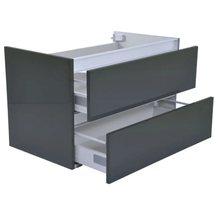 Wiesbaden Vision Wastafelonderkast - 80x46cm - 2 lades - MDF - Hoogglans Grijs