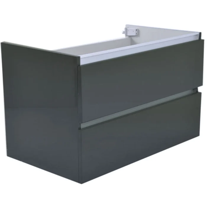 Wiesbaden Vision Wastafelonderkast - 80x46cm - 2 lades - MDF - Hoogglans Grijs