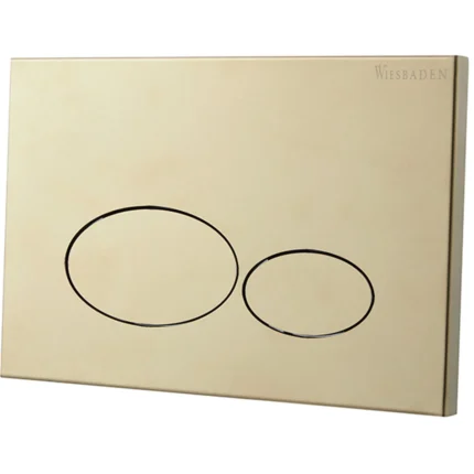 Wiesbaden X32 Metal Bedieningspaneel - Drukplaat voor Inbouwreservoir - Frontbediening - Geborsteld Messing