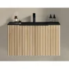 Xellanz Ribbella Wastafelonderkast - 100x45cm - 1 lade - Softclose - Naturel Eik