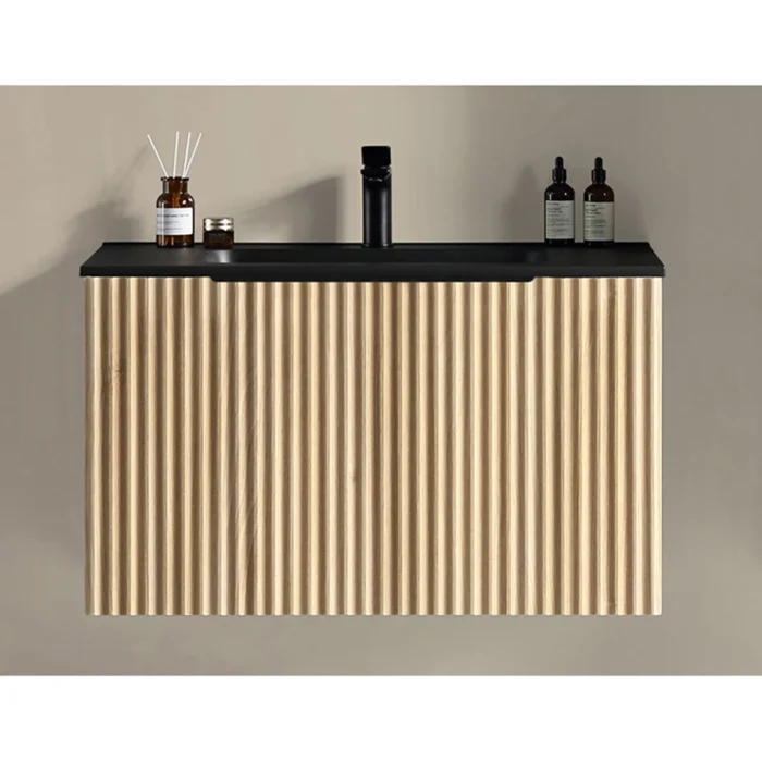 Xellanz Ribbella Wastafelonderkast - 100x45cm - 1 lade - Softclose - Naturel Eik