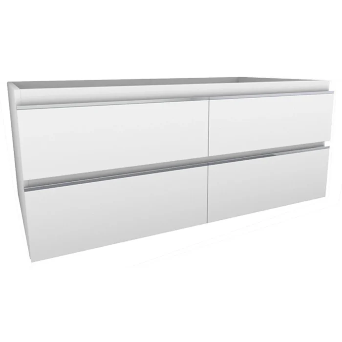Xellanz Tigris Wastafelonderkast - 120x46cm - 4 lades - 2 uitsparingen - MDF - Glans Wit