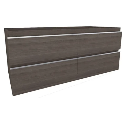 Xellanz Tigris Wastafelonderkast - 120x46cm - 4 lades - 2 uitsparingen - MDF - Houtnerf Grijs