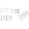 Xellanz Tigris Wastafelonderkast - 120x46cm - 4 lades - 2 uitsparingen - MDF - Houtnerf Grijs