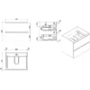 Xellanz Tigris Wastafelonderkast - 60x46cm - 2 lades - MDF - Glans Wit