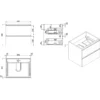 Xellanz Tigris Wastafelonderkast - 60x46cm - 2 lades - MDF - Houtnerf Grijs