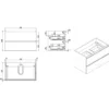 Xellanz Tigris Wastafelonderkast - 80x46cm - 2 lades - MDF - Houtnerf Grijs