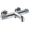 Wiesbaden Ribbd Thermostatische Badmengkraan - Hartafstand 15cm - Opbouw - Messing - Chroom