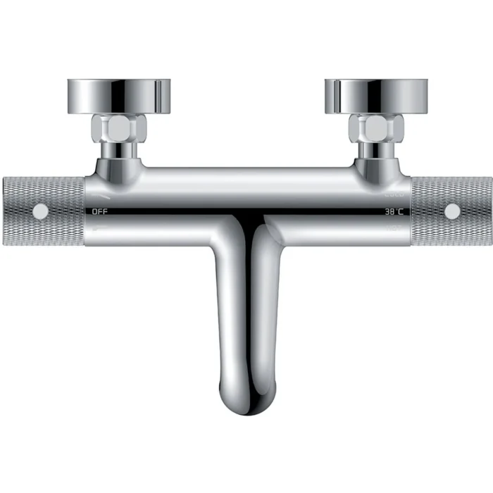 Wiesbaden Ribbd Thermostatische Badmengkraan - Hartafstand 15cm - Opbouw - Messing - Chroom